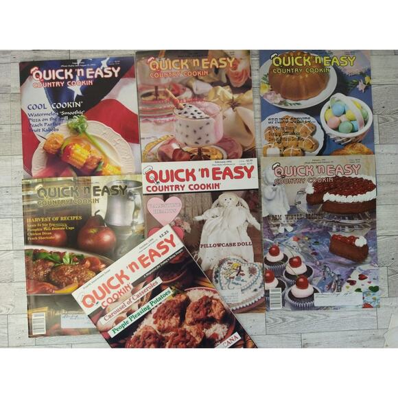 Lot of 7 QUICK N EASY Country Cookin - Cooking Cookbook Magazines - Vtg 1990-93 - Picture 2 of 10